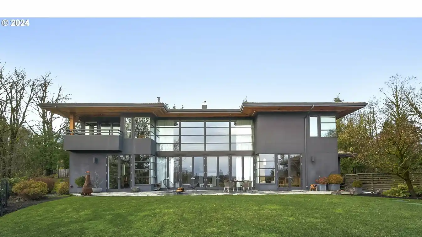Contemporary Mission-style Home with Mt. Hood Views