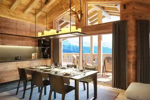 Serene Alpine Escape with Sunlit Terrace Living