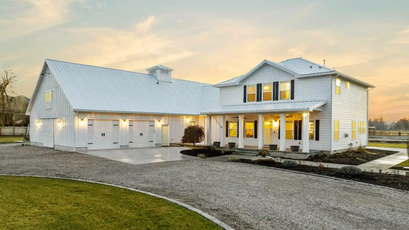 Custom Modern Farmhouse Set on Expansive Acreage