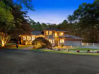 Modern Colonial with Pool, Balcony, and Brook Views