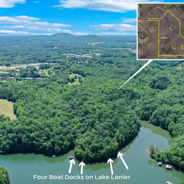 34 ACRES OF PRISTINE LAND AND FOUR  PRIVATE DOCKS ON GEORGIA'S LAKE LANIER