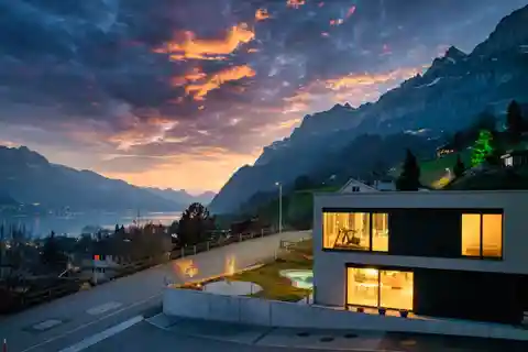 Walenstadt: Modern Detached House with Biodesign Pool and Lake Views