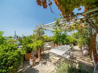 Duplex with Landscaped Terrace and Eiffel Tower View