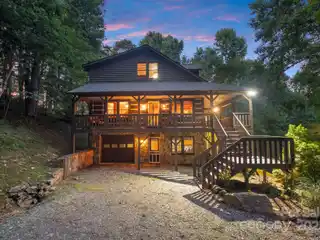 Modern Log Home with Mountain Views