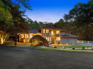 Modern Colonial with Pool, Balcony, and Brook Views