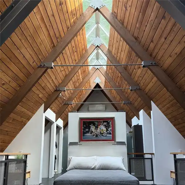 DRAMATIC STEEL-AND-GLASS A-FRAME
