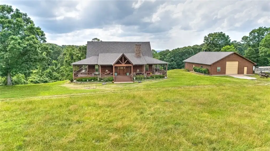 Dream Log Home with Log-sided Shop