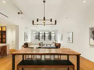 Chic Dumbo Loft with Dramatic Beamed Ceilings