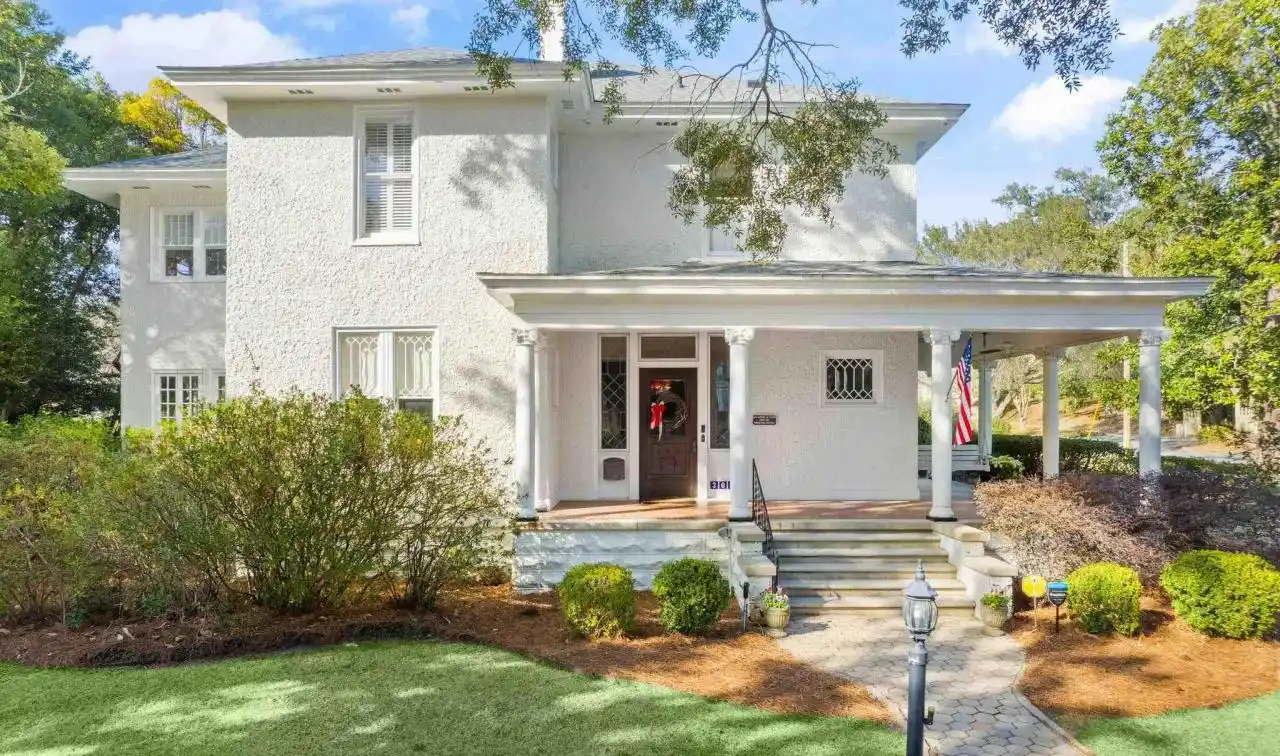 Stately Stucco Home on a Large Corner Lot