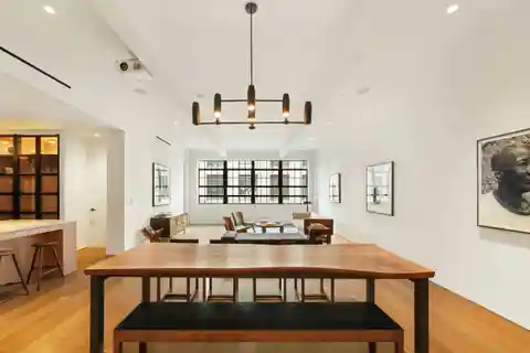 Chic Dumbo Loft with Dramatic Beamed Ceilings