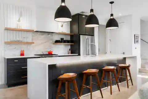 Open Concept Living with White Oak Floors  Gourmet Kitchen with Bertazzoni Appliances