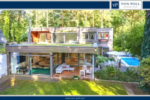 Top-Equipped Bauhaus Villa in an Enchanting Forest and Lake Landscape