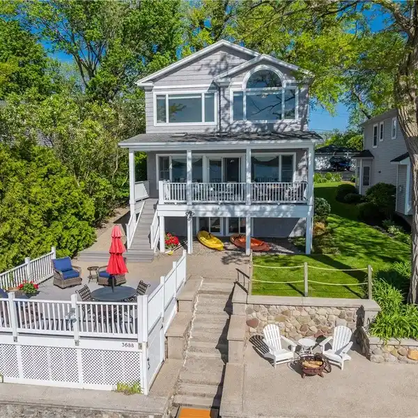 STUNNING CANANDAIGUA LAKEFRONT HOME WITH BOAT HOIST