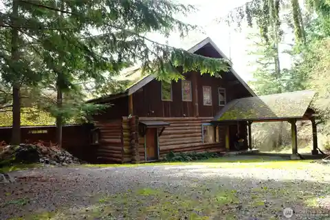 Custom Log Home Overlooking Rosario Strait