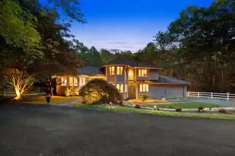 Modern Colonial with Pool, Balcony, and Brook Views