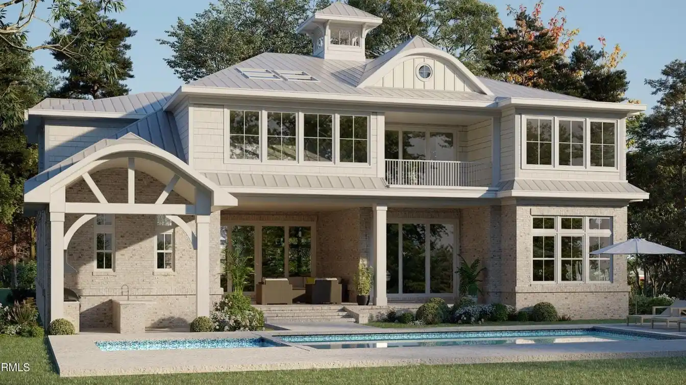 Waterfront Modern Brick Home