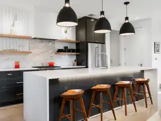 Open Concept Living with White Oak Floors  Gourmet Kitchen with Bertazzoni Appliances