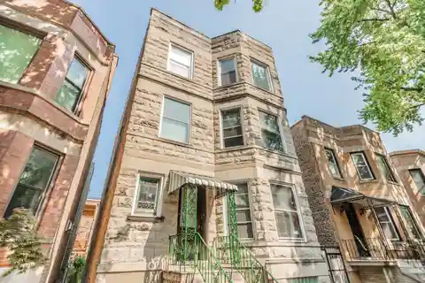 Beautiful Grey Stone Three Flat