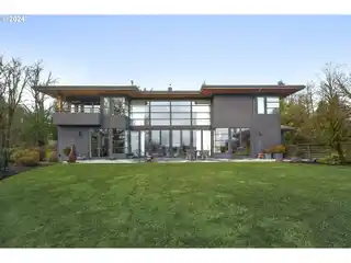 Contemporary Mission-Style Home with Mt. Hood Views