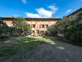 Ancient Venetian Court in Verona with Manor House