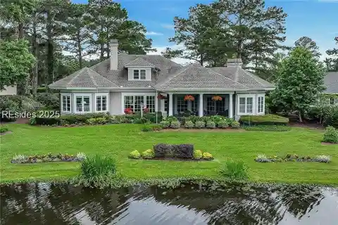 Custom Belfair Home with Lagoon to Golf Course View