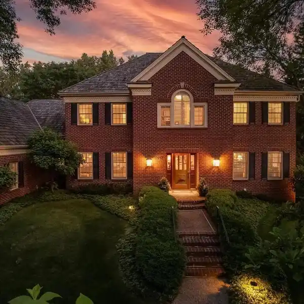 GRAND RED BRICK COLONIAL