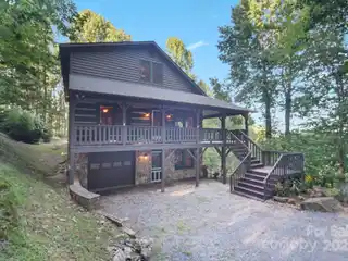 Modern Log Home with Mountain Views