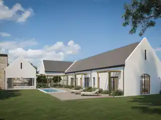 Modern Cape-Vernacular Elegance Amid Mountain Vistas